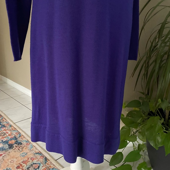 LKNW Eileen Fisher Dress M Merino Wool Long Sleeve Rib Knit Medium Scoop Neck - Picture 7 of 15